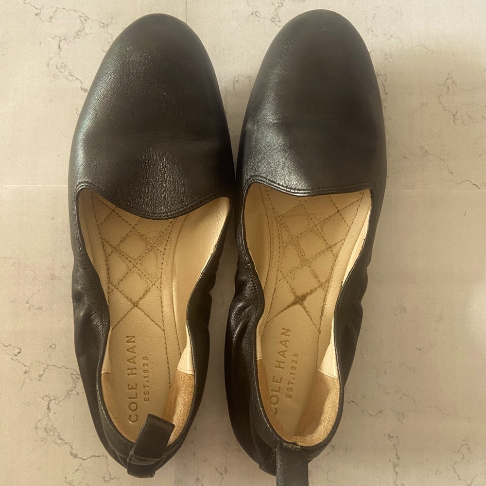 Cole Haan black leather flats size 5